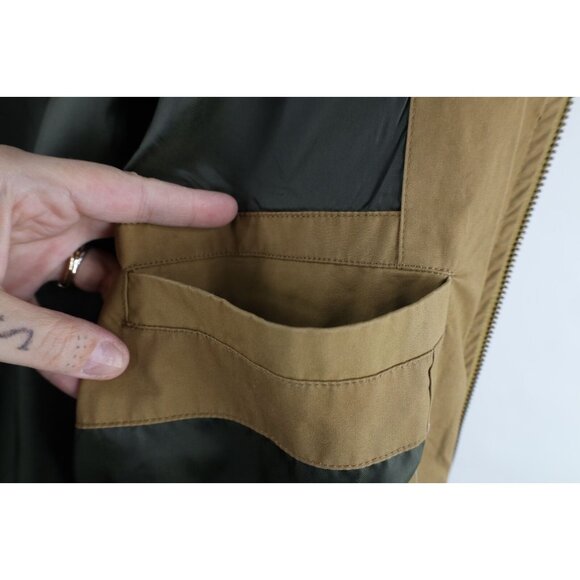 Orton Brothers Mens Size Medium Distressed Lined Full Zip Bomber Jacket Brown - Picture 11 of 16